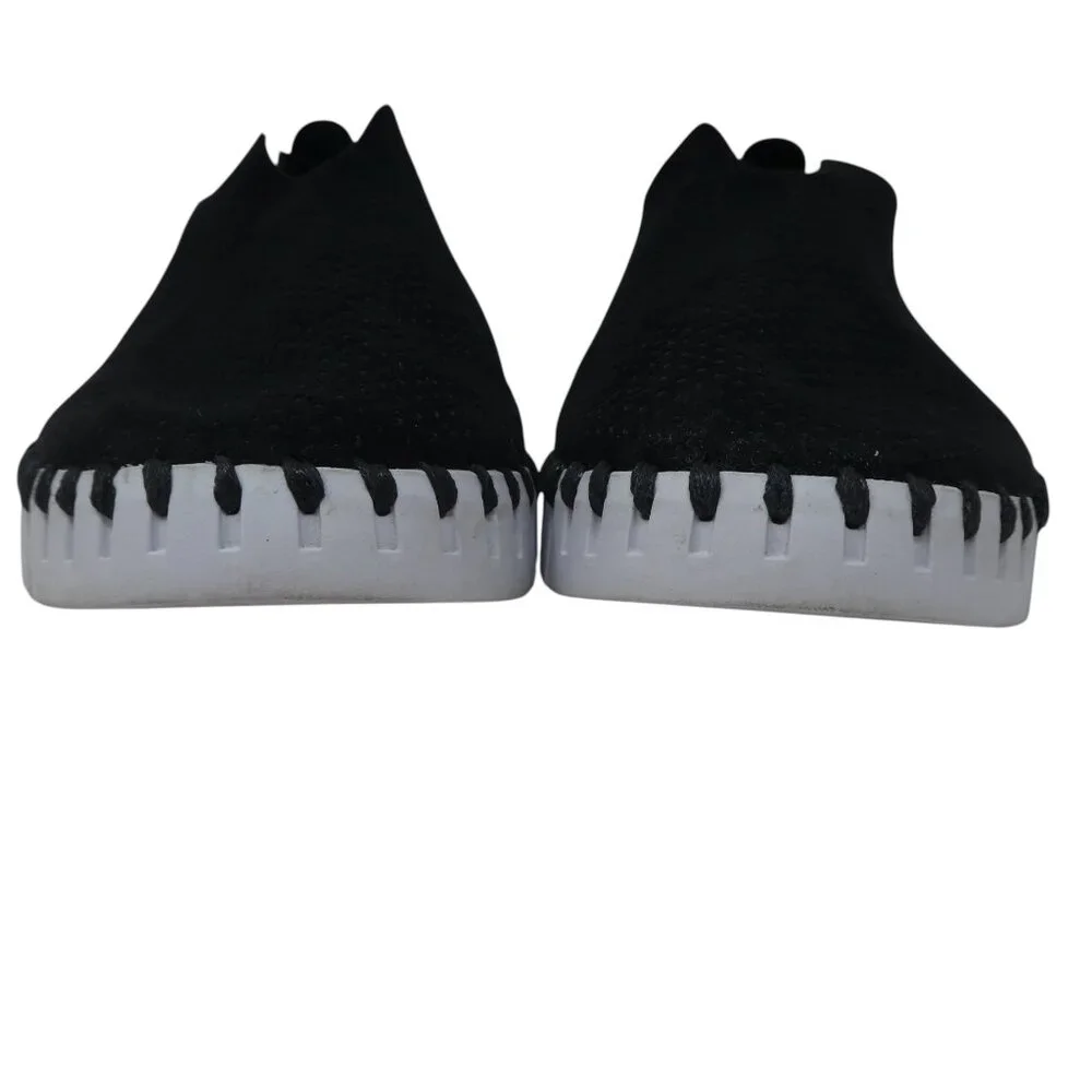Ilse Jacobsen Tulip Black Lasercut Microfiber Slip On Flats Loafers